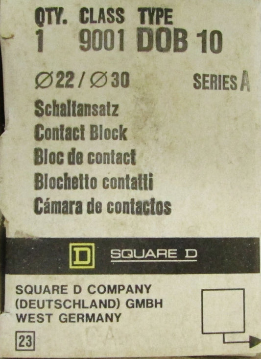 SQUARE D 9001 D0B 10 Series A Contact Block 