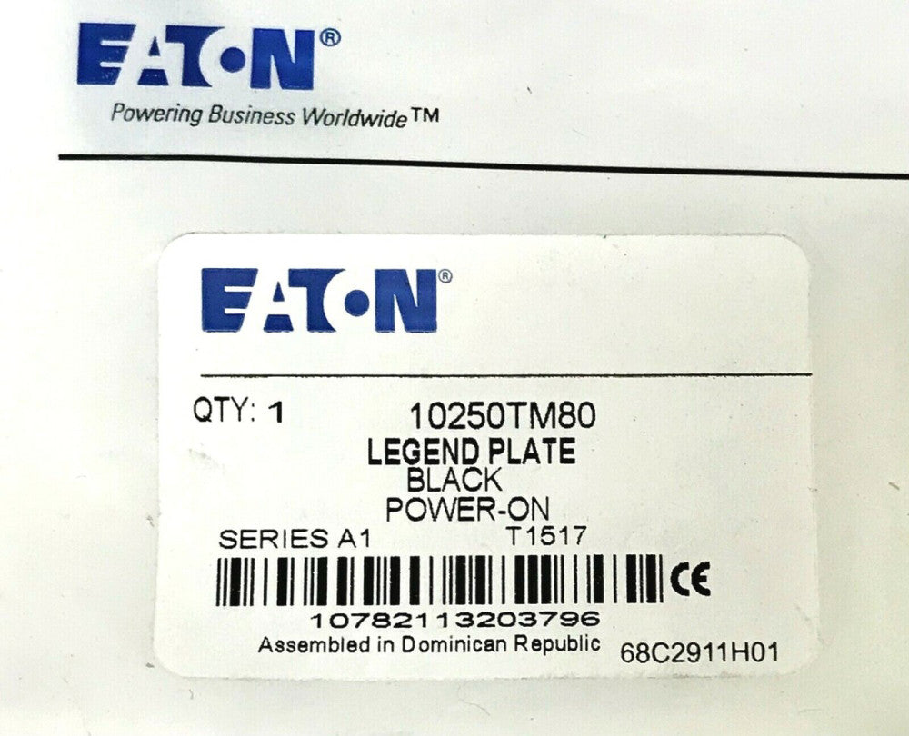 Lot of 10 EATON CUTLER HAMMER 10250TM80 Power ON Pushbutton Legend Plate