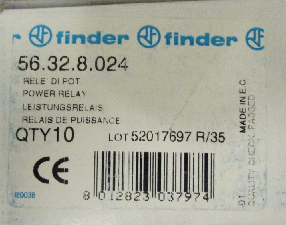 FINDER 56.32.8.024 12 Amp 24 VAC Relay 56 32 8 024 *PRICE PER EACH* 