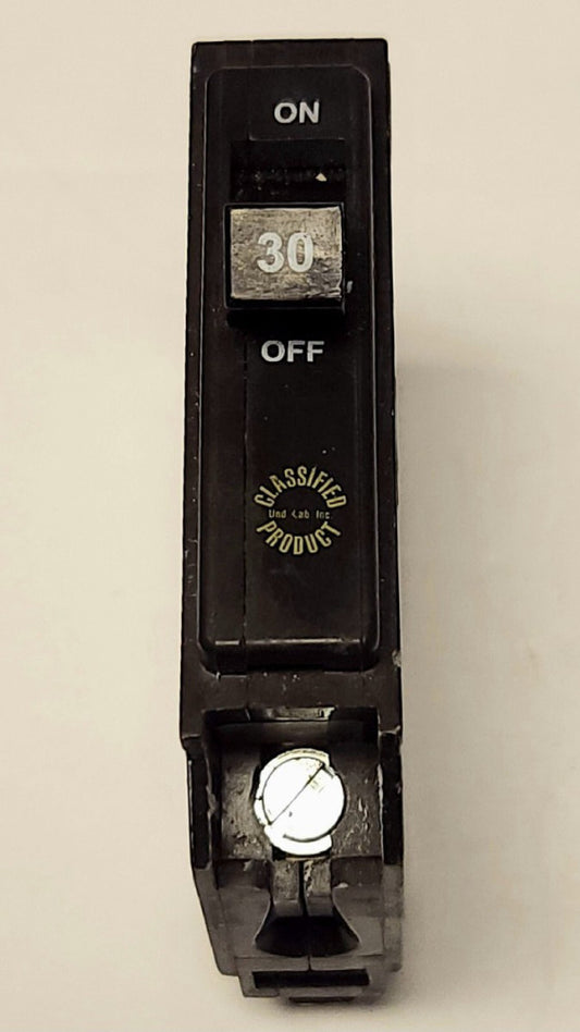 EATON CUTLER HAMMER CHQ130 Single Pole 30 AMP Type CHQ Circuit Breaker