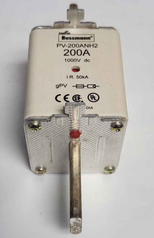 EATON BUSSMANN PV 200ANH2 NH 200 AMP 1000 VDC LV Fuse Size 2 IR 50KA IEC 60269-6