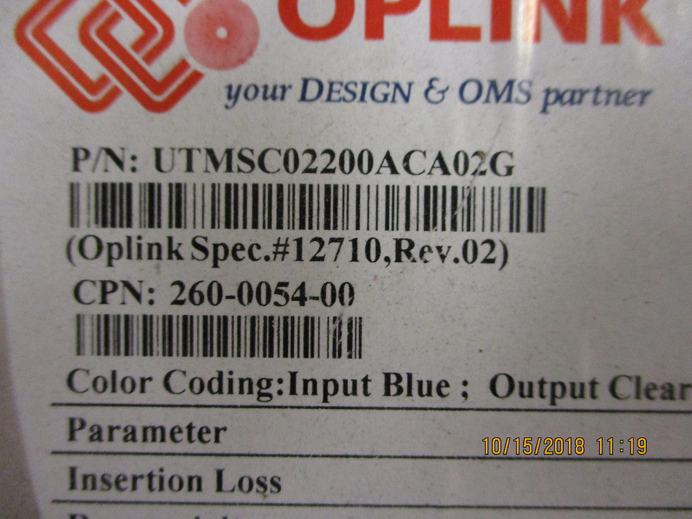 UTMSC02200ACA02G Oplink Unidirectional Single Channel Integrated Tap BRAND NEW!