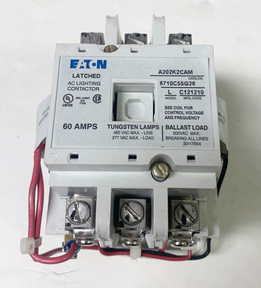 EATON CUTLER HAMMER A202K2CAM 3 Pole 60 AMP LATCHED AC Lighting Contactor 