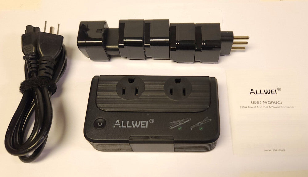 ALLWEI Model SGR HS260B 230 Watt Travel Adapter & Power Converter 100-240 VAC