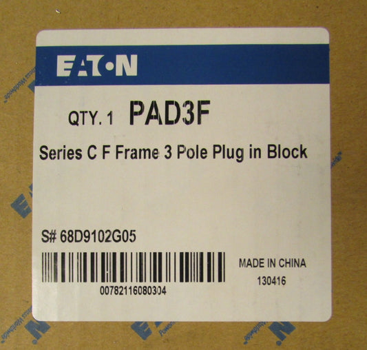 EATON CUTLER HAMMER PAD3F Series C F Frame Breaker Plug in Block Set 68D9102G05
