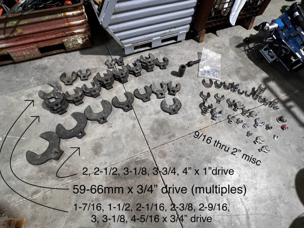 Imperial Newton, Proto, Grip, Tekton Crowfoot Wrench lot (95 Pieces)