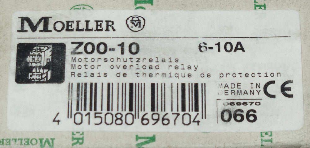 MOELLER EATON Z00-10 Motor Overload Relay 6-10 AMP Z00 10