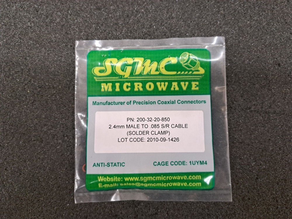 New, SGMC Microwave, 200-32-20-850, CONN 2.4MM PLUG STR 50 OHM MALE