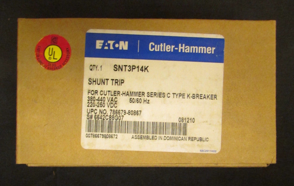 EATON CUTLER HAMMER SNT3P14K K Breaker Shunt Trip 6642C88G07