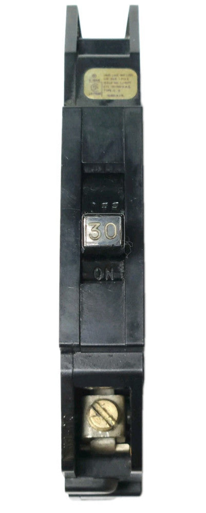 ZINSCO GTE SYVANIA Q130 Single Pole 30 AMP Type Q Circuit Breaker Black Handle