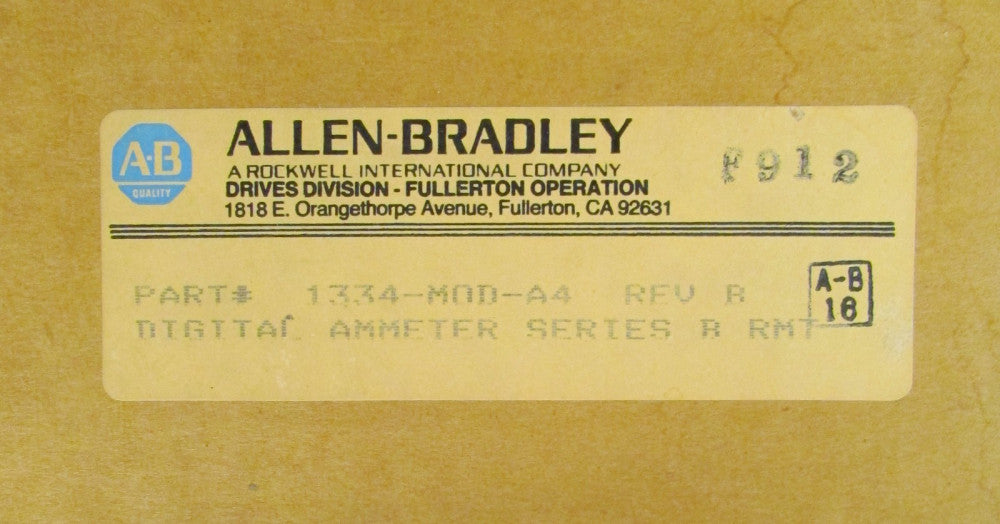 ALLEN BRADLEY 1334 MOD A4 Digital Ammeter Series B Rev B RMT