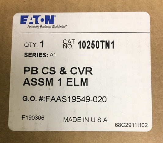 EATON CUTLER HAMMER 10250TN1 Single Unit Pushbutton Station Enclosure 