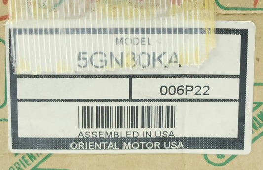 ORIENTAL MOTOR 5GN30KA GEARHEAD Assembly