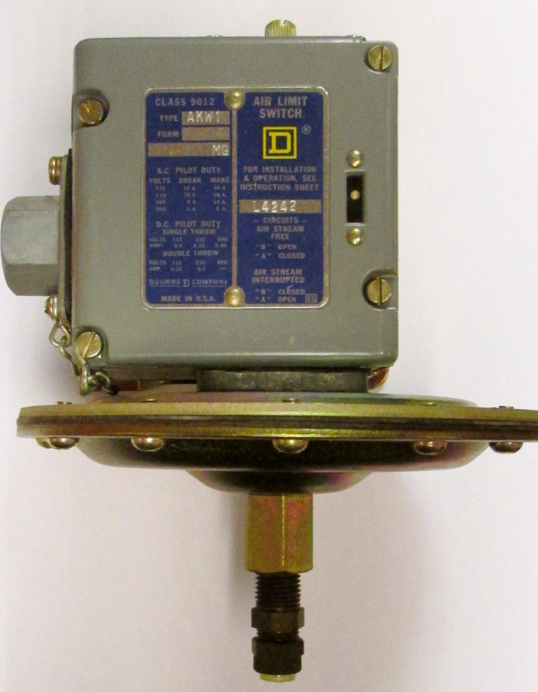SQUARE D 9012 AKW-1 Air Limit Switch Pressure Control 9012 AKW 1