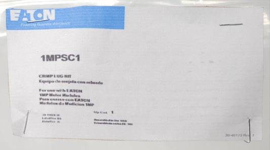 EATON CUTLER HAMMER 1MPSC1 CRIMP ON Lug Kit for 1MP Meter Module F622! 30-46173