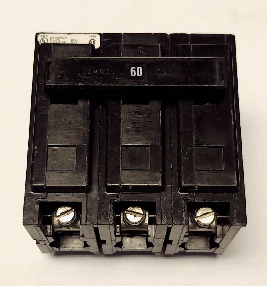 EATON CUTLER HAMMER QBHW3060H 3 Pole 60 AMP Type BA Circuit Breaker
