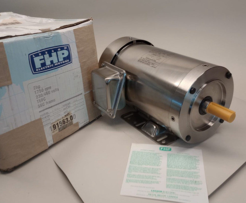 Leeson 191563.00 Washguard Motor C6T17WK42A 3ph 2/1.5hp 1740/1450rpm TEFC 56HC