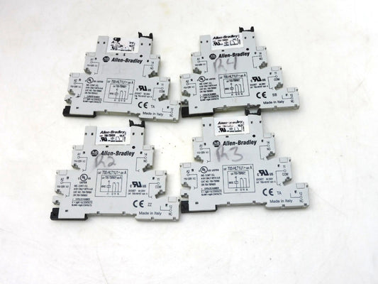 Allen-Bradley 700-TBR60 Ser A Relay W/ 700-HLT1U1 Ser A Base Lot of 4