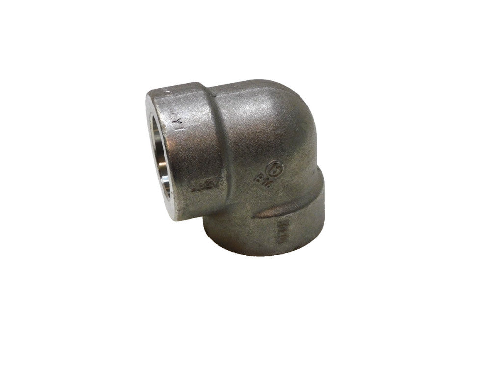 ABZV Stainless 90° Elbow Fitting 1-1/2" Weld In Socket A/SA182F F304L 6M 6000lb