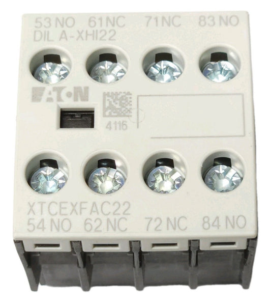 EATON MOELLER DILA XHI22 XTCEXFAC22 TOP Mount Auxiliary Contact 4 Pole 2 NO 2 NC