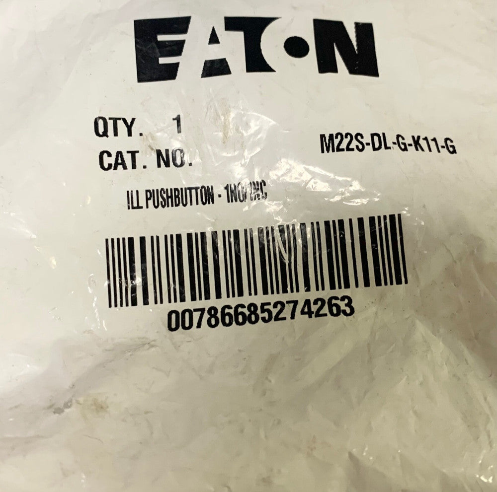 EATON M22S DL G K11 G Green Flush Head Pushbutton Contactor 1 NO 1 NC Contact