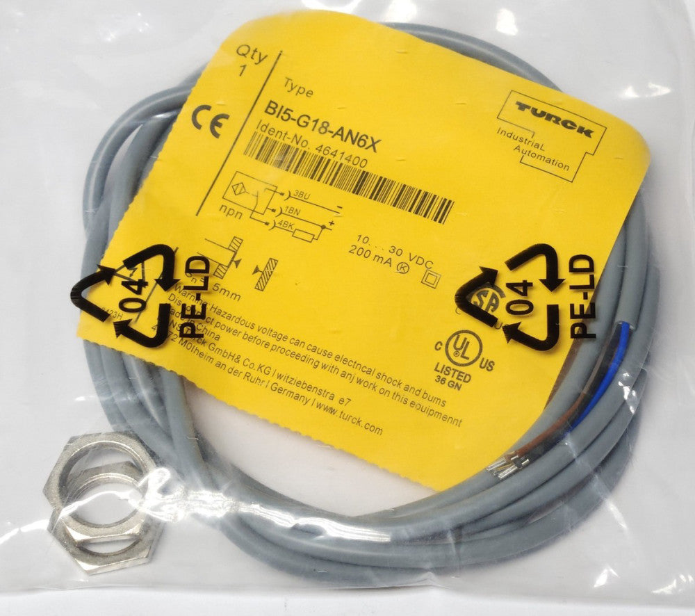 SEALED BAG TURCK BI5 G18 AN6X 10-30 VDC Inductive Proximity Sensor 4641400 200mA