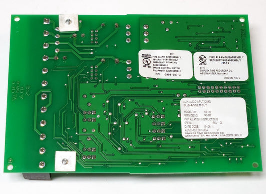 SIMPLEX 4100 1240 AUXILIARY AUDIO Input Card Fire Security Smoke Alarm Control