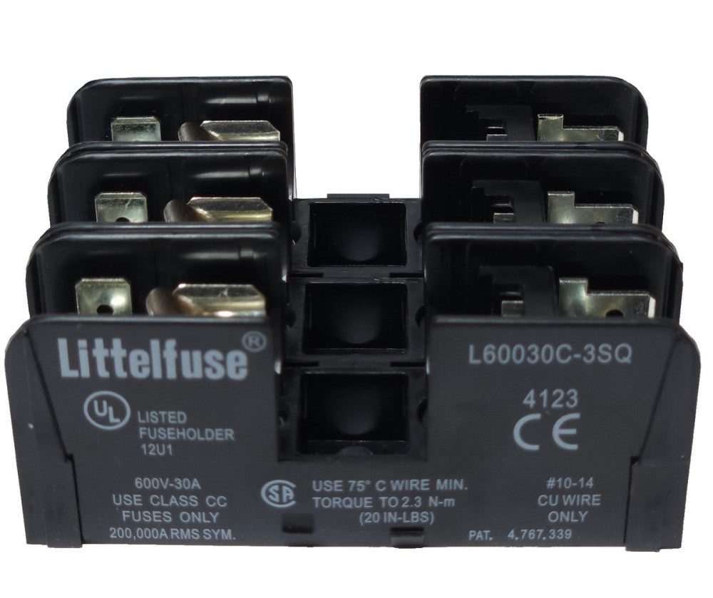 LITTELFUSE L60030C 3SQ 3 Pole 30 AMP 600 VAC Fuse Holder L60030C3SQ