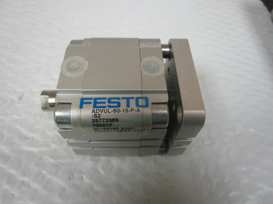 NEW FESTO ADVUL-50-15-P-A-S2 COMPACT CYLINDER 10BAR/145PSI