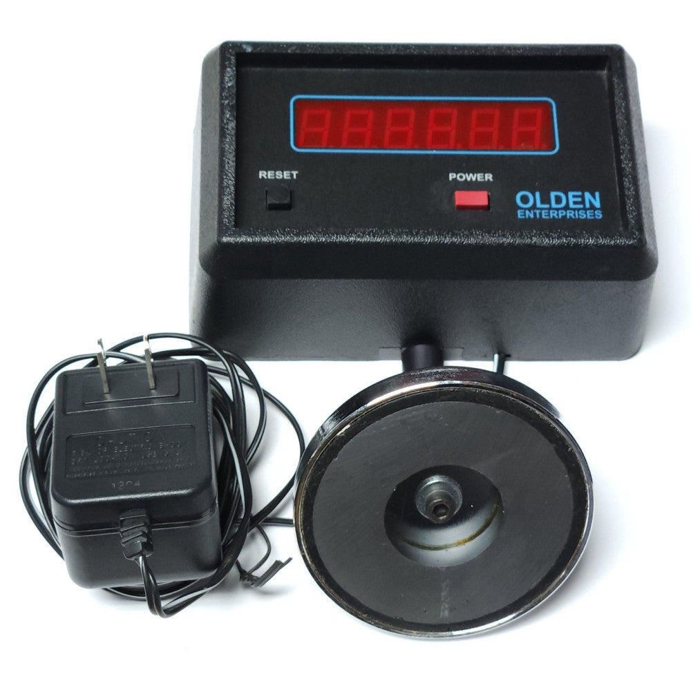OLDEN ENTERPRISES 6 DIGIT DIGITAL COUNTER MAGNETIC BASE 9 VDC POWER Supply 120 A