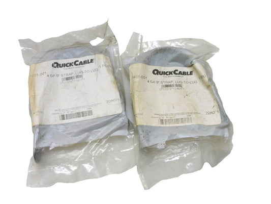 Quick Cable 7401-001 4 Gauge 9" Strap Lug To Lug Braided Ground Cable Lot of 2