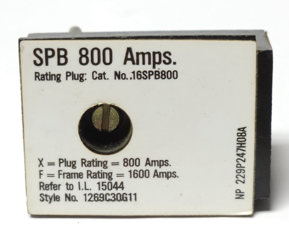 WESTINGHOUSE CUTLER HAMMER 16SPB800 Type SPB Circuit Breaker 800 AMP Rating Plug