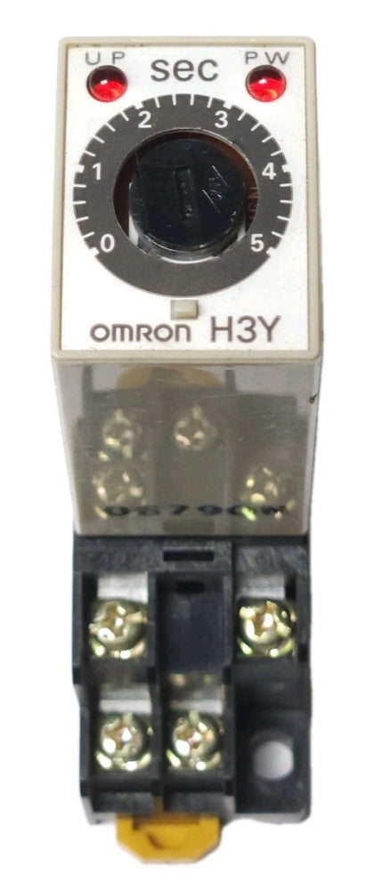 OMRON H3Y-2-7 Timing Relay 5 Second Timer Module Type H3Y with PYF08A Base Socke