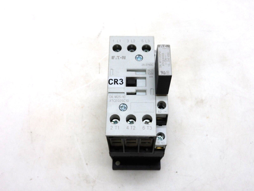 EATON DILM25-10 XTCE025C10 CONTACTOR 24-27VDC 40A W/ DILM12-XSPD XTCEXDSB