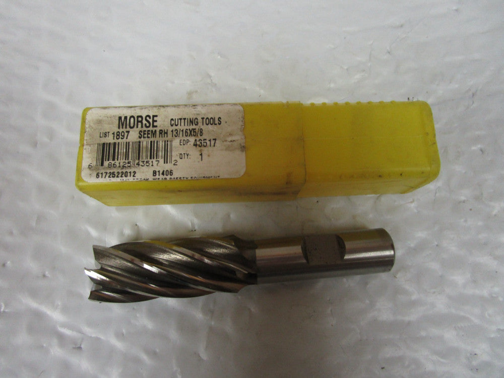 NEW MORSE SEEM RH 13/16X5/8 END MILL 43517 SERIES 1897 LEAD 4.560