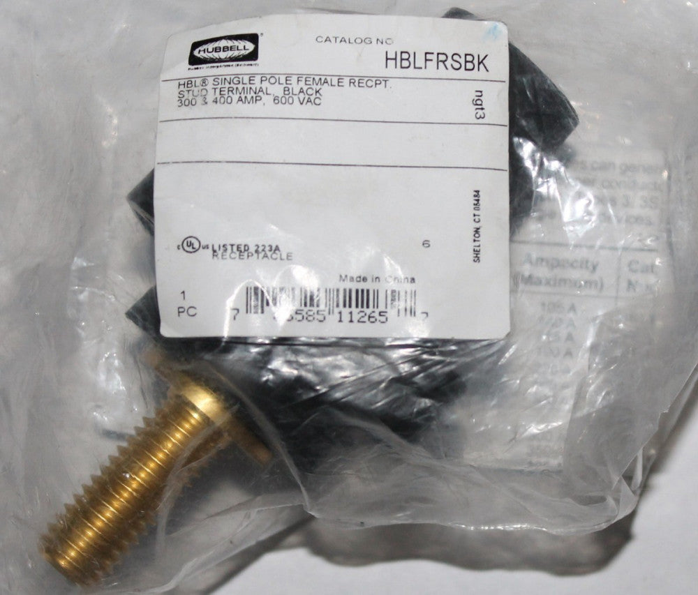 HUBBELL HBLFRSBK 300 400 Amp 600V HBL Female Receptacle Stud Terminal