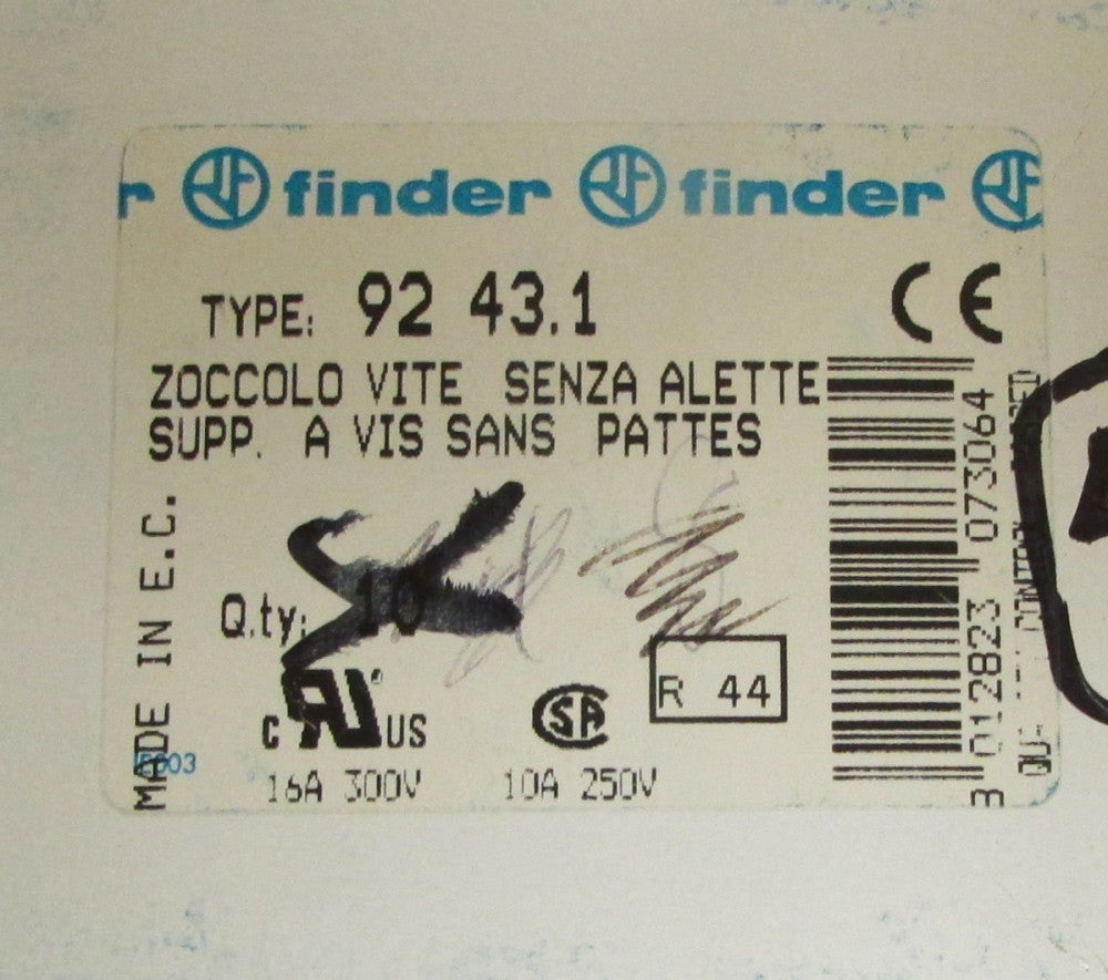 FINDER 92 43.1 Relay Socket Base 92 43 1 *PRICED PER EACH*