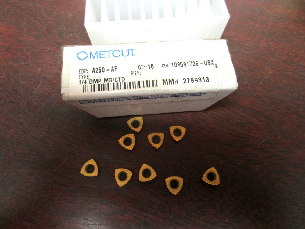 Lot Of 9 TOOL-FLO Carbide Inserts A250-AF 1/4 DMP/CTD