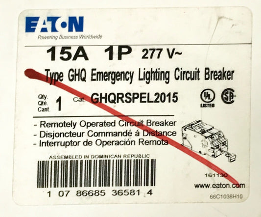 EATON CUTLER HAMER GHQRSPEL2015 2 Pole 15 AMP Remotely Operated Circuit Breaker