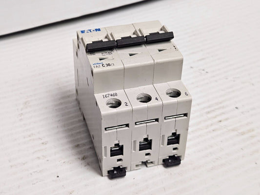 EATON CIRCUIT BREAKER FAZ-C30/3 30 A AMP 3P 3 POLE 400V - USED