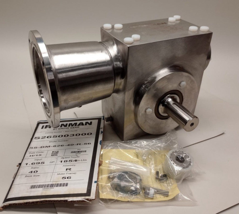 Grove Gear SS-BM-826-40-R-56 New Ironman Gearbox Stainless S265003000 Ratio 40:1