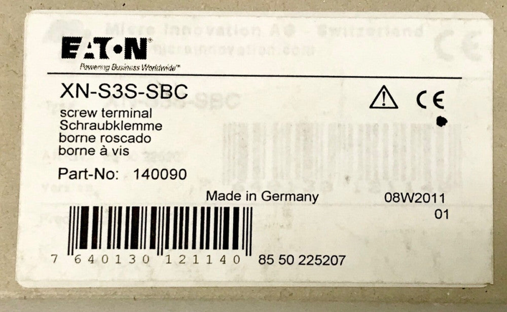  EATON MOELLER XN S3S SBC Screw Terminal Block 140090 XION