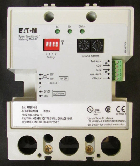 EATON CUTLER HAMMER PM3FI480 INCOM Power Monitoring Metering Module 69D2651G04