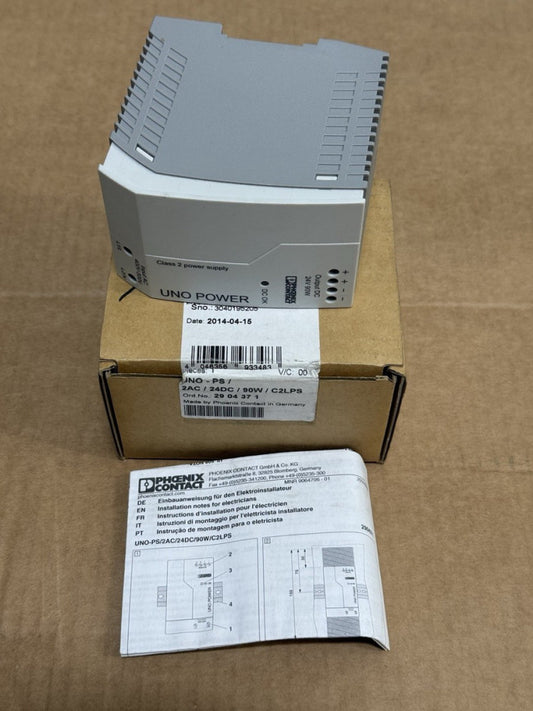 Phoenix Contact UNO-PS/2AC/24DC/90W/C2LPS Power Supply, 24VDC, 90 Watt, DIN Rail