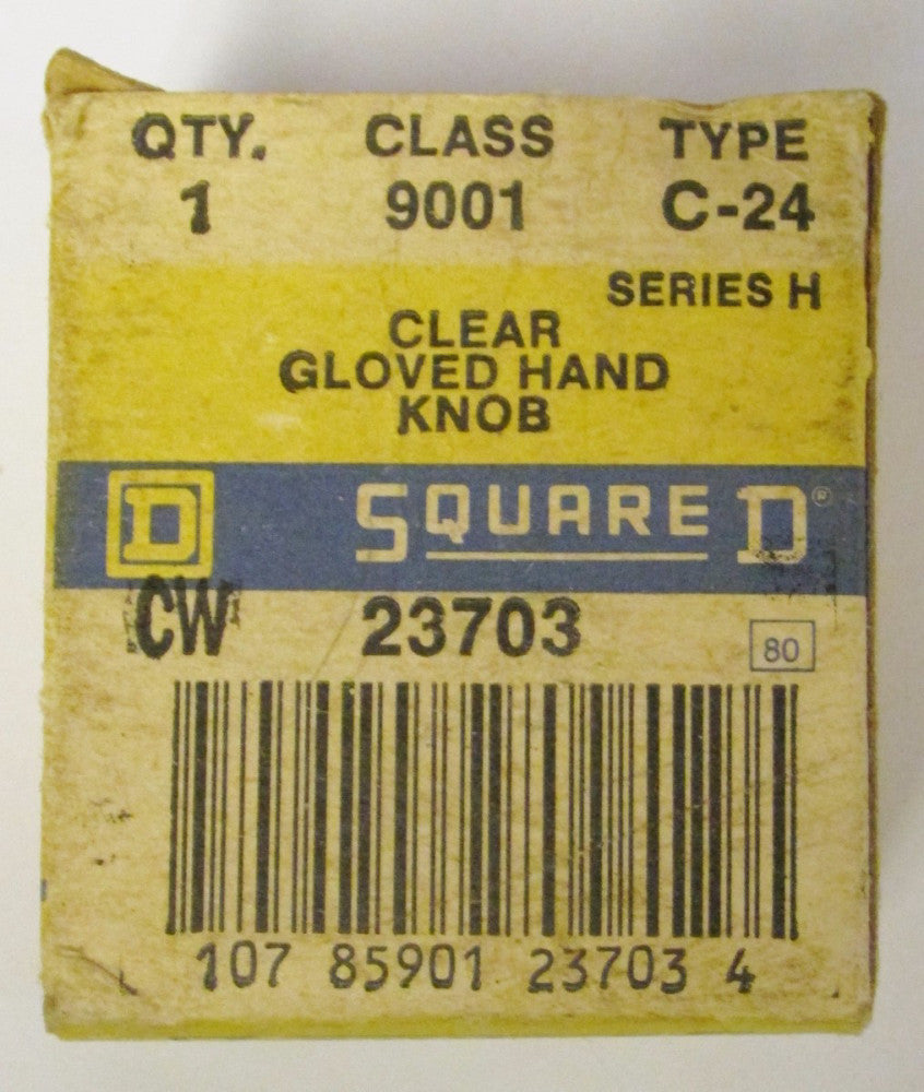 SQUARE D 9001 C24  Clear Gloved Hand Selector Switch Knob 9001 C-24  9001C24