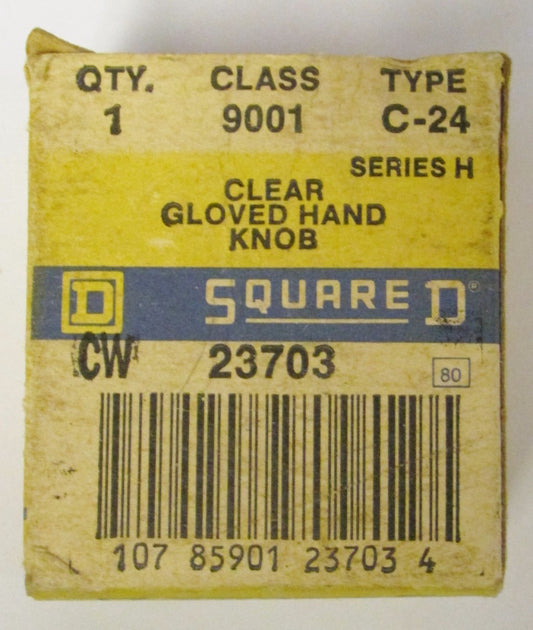 SQUARE D 9001 C24  Clear Gloved Hand Selector Switch Knob 9001 C-24  9001C24