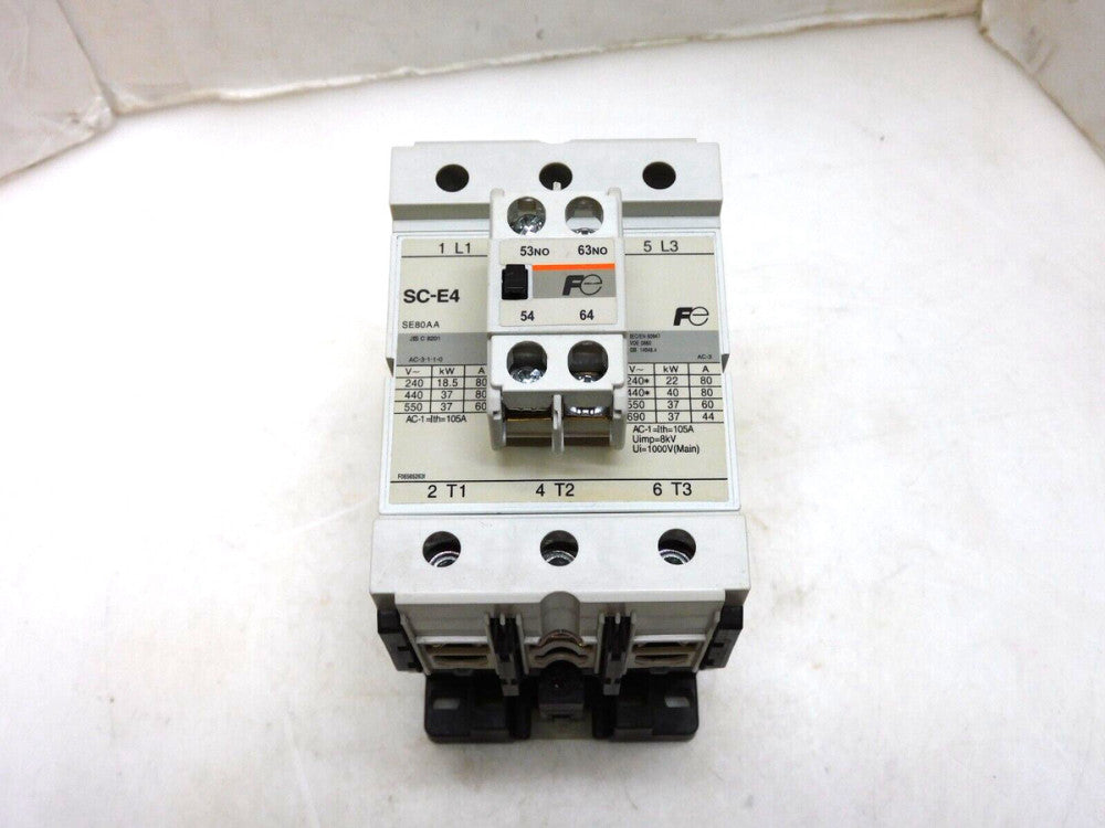 FUJI ELECTRIC SC-E4 CONTACTOR 80A 440-480V COIL W/ SZ-A20/T