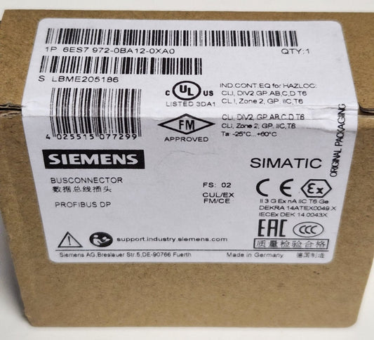 SEALED  SIEMENS 6ES7 972 0BA12 0XA0 Profibus DP SIMATIC BUSCONNECTOR