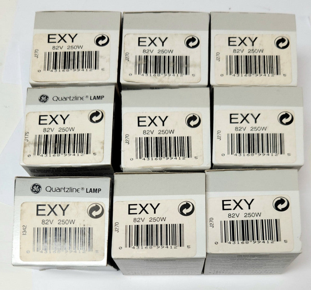 LOT OF 9 GE GENERAL ELECTRIC EXY 82V 250W Quartsline 82 Volt 250 Watt LAMP BULB