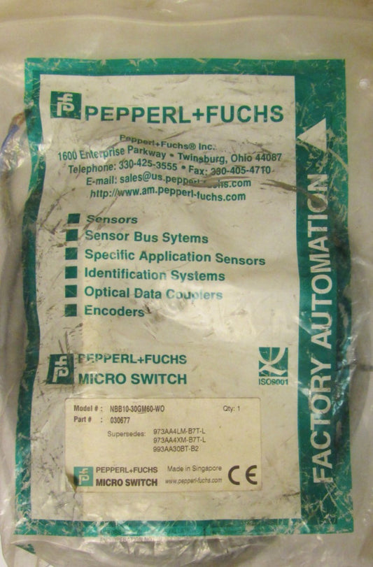 PEPPERL FUCHS NBB10 30GM60 WO Proximity Sensor 030677